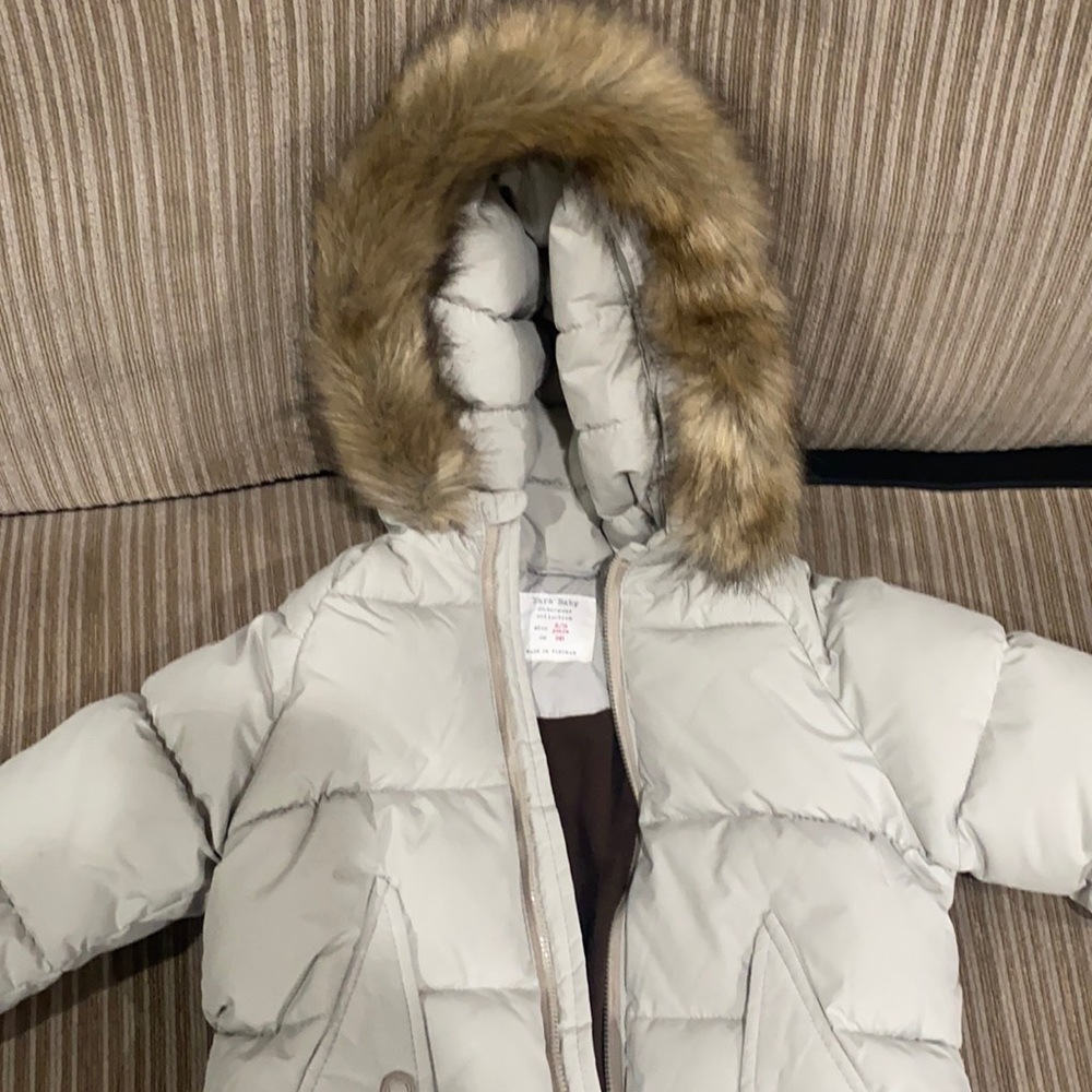 Toddler, gray jacket.